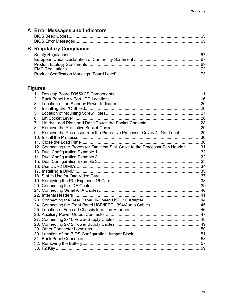 Intel D955XCS User Manual | Page 7 / 74