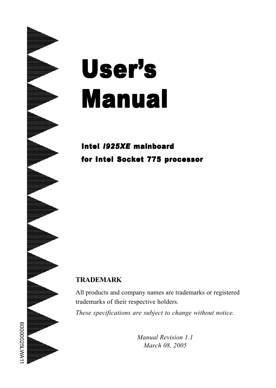 Intel I925XE User Manual | 82 pages