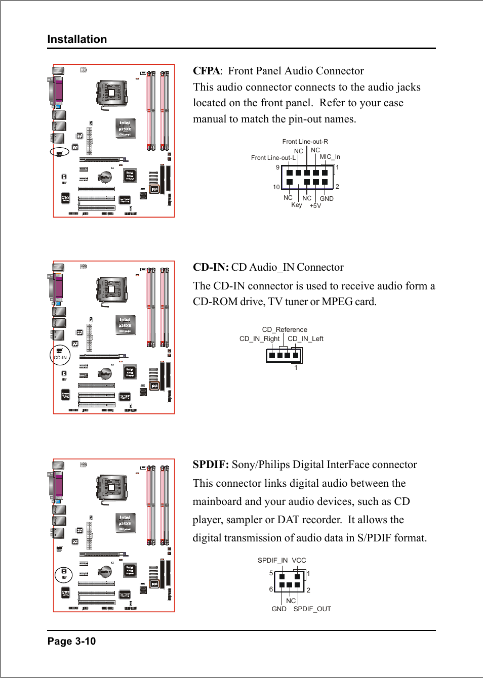 Installation, Page 3-10 | Intel I925XE User Manual | Page 26 / 82