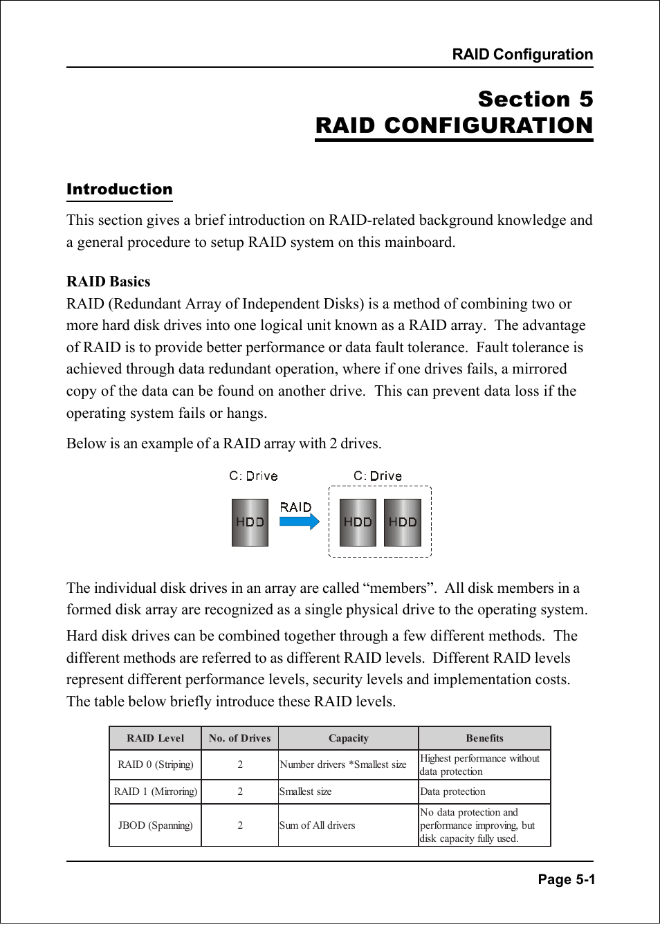 Raid configuration, Page 5-1 | Intel I925XE User Manual | Page 59 / 82