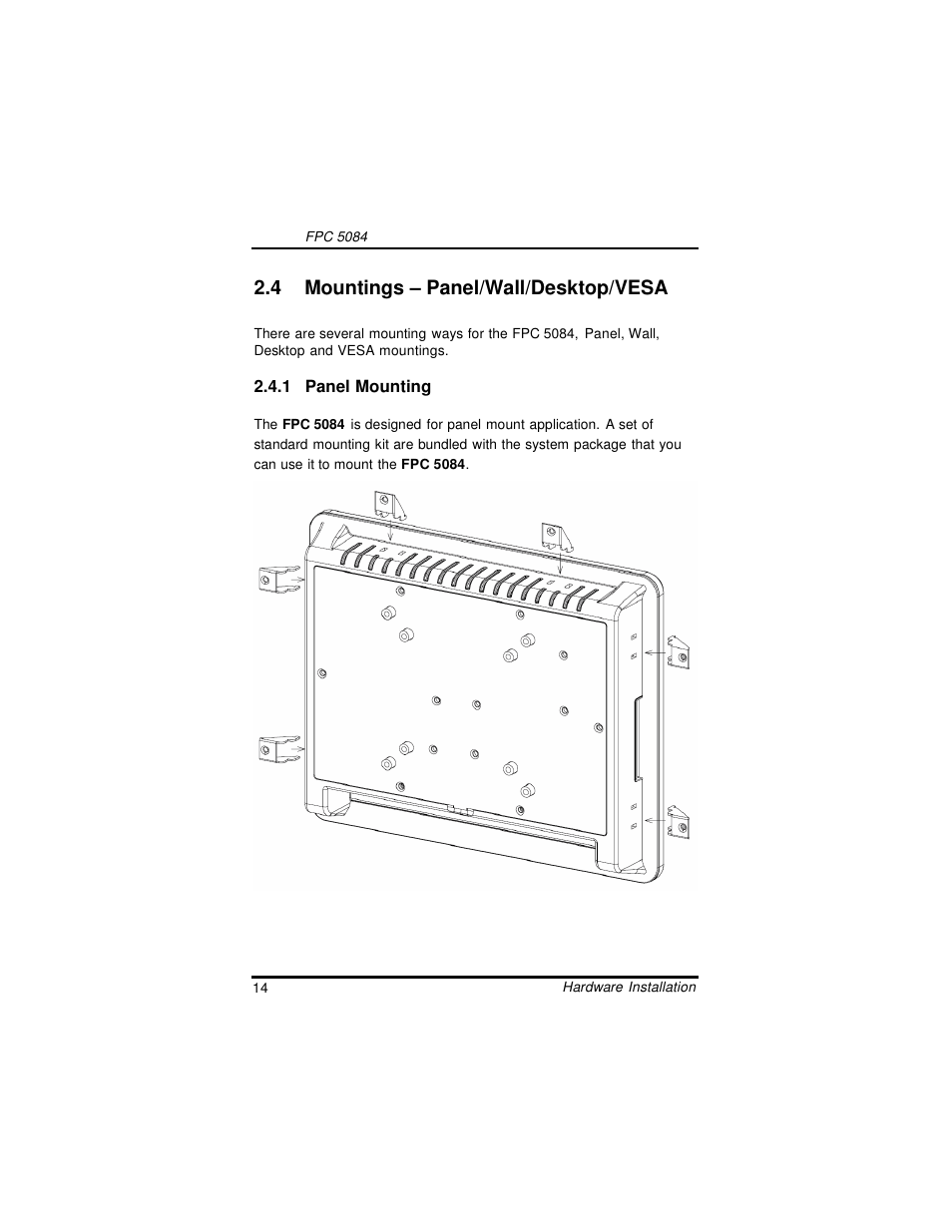 4 mountings – panel/wall/desktop/vesa | Intel FPC 5084 User Manual | Page 22 / 73