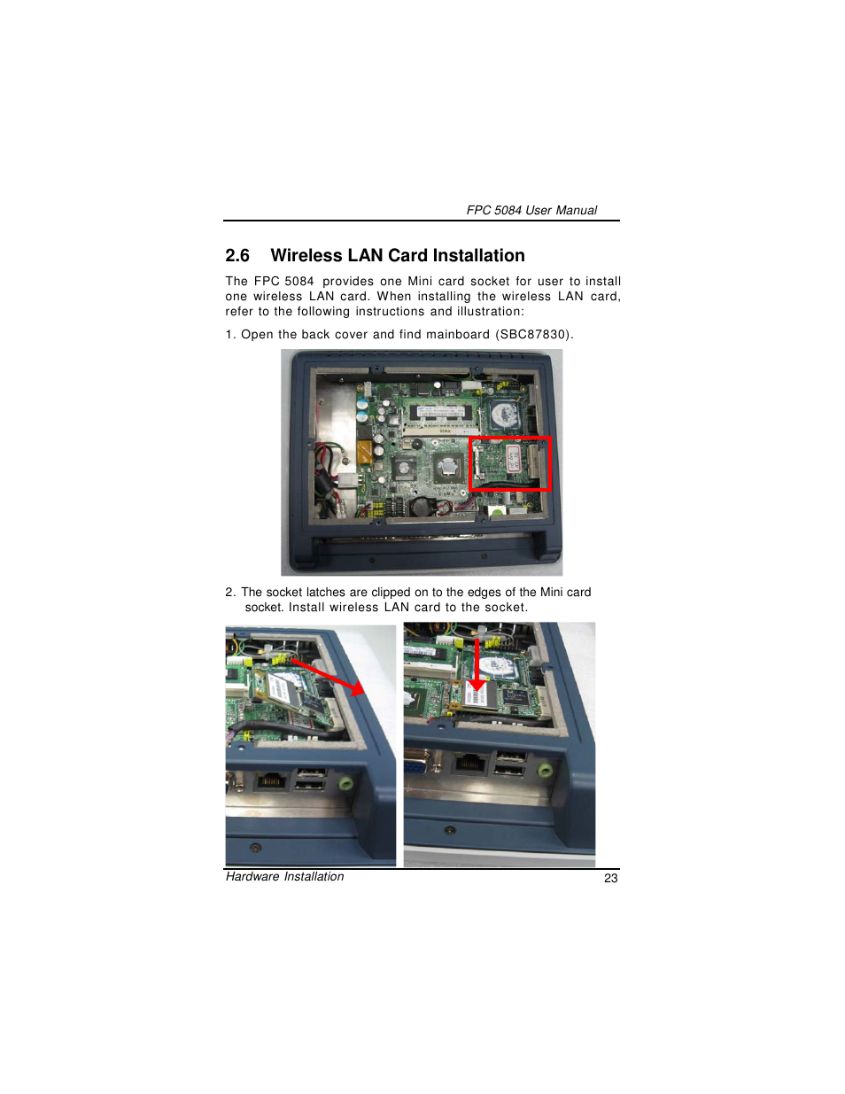 6 wireless lan card installation | Intel FPC 5084 User Manual | Page 31 / 73