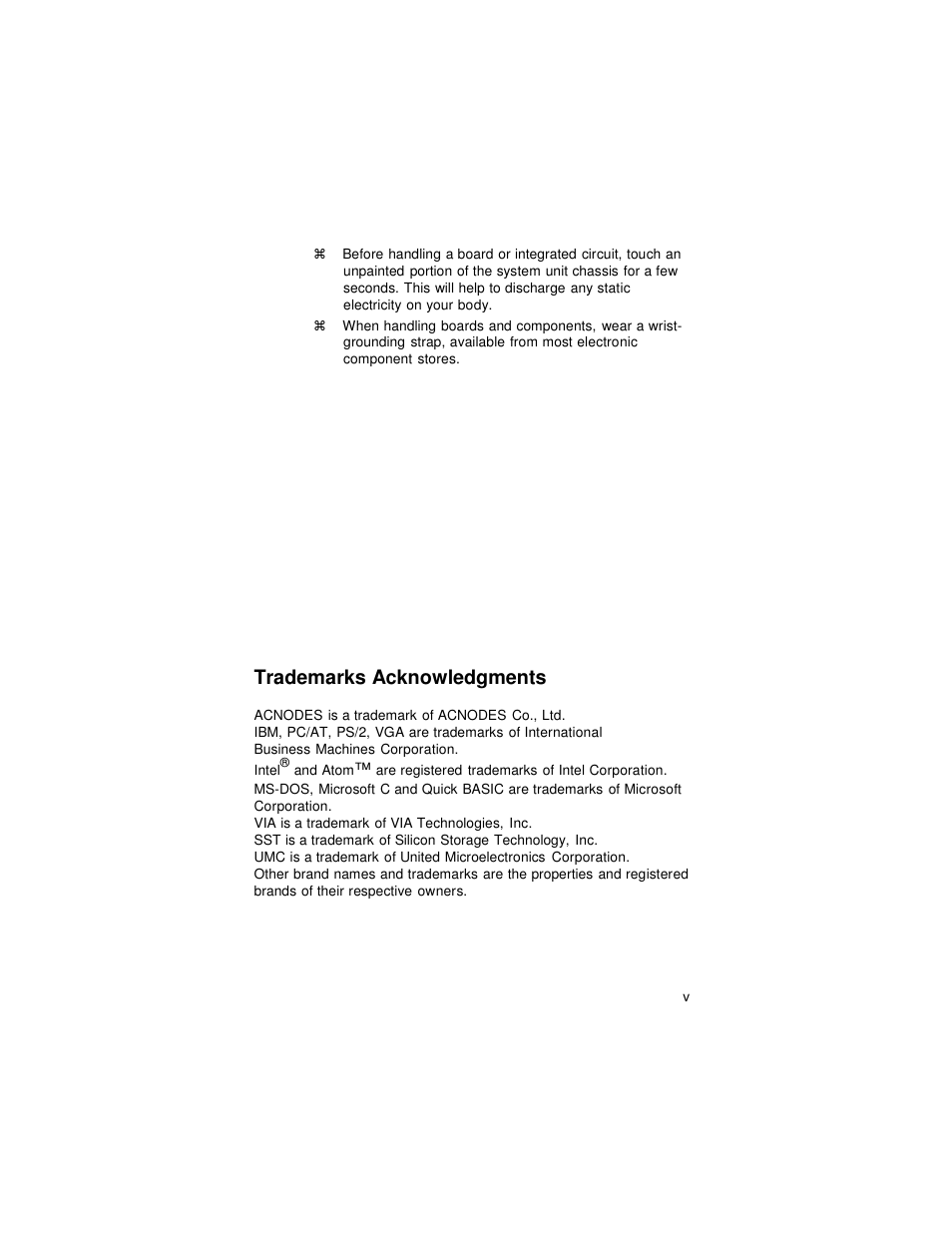 Trademarks acknowledgments | Intel FPC 5084 User Manual | Page 5 / 73