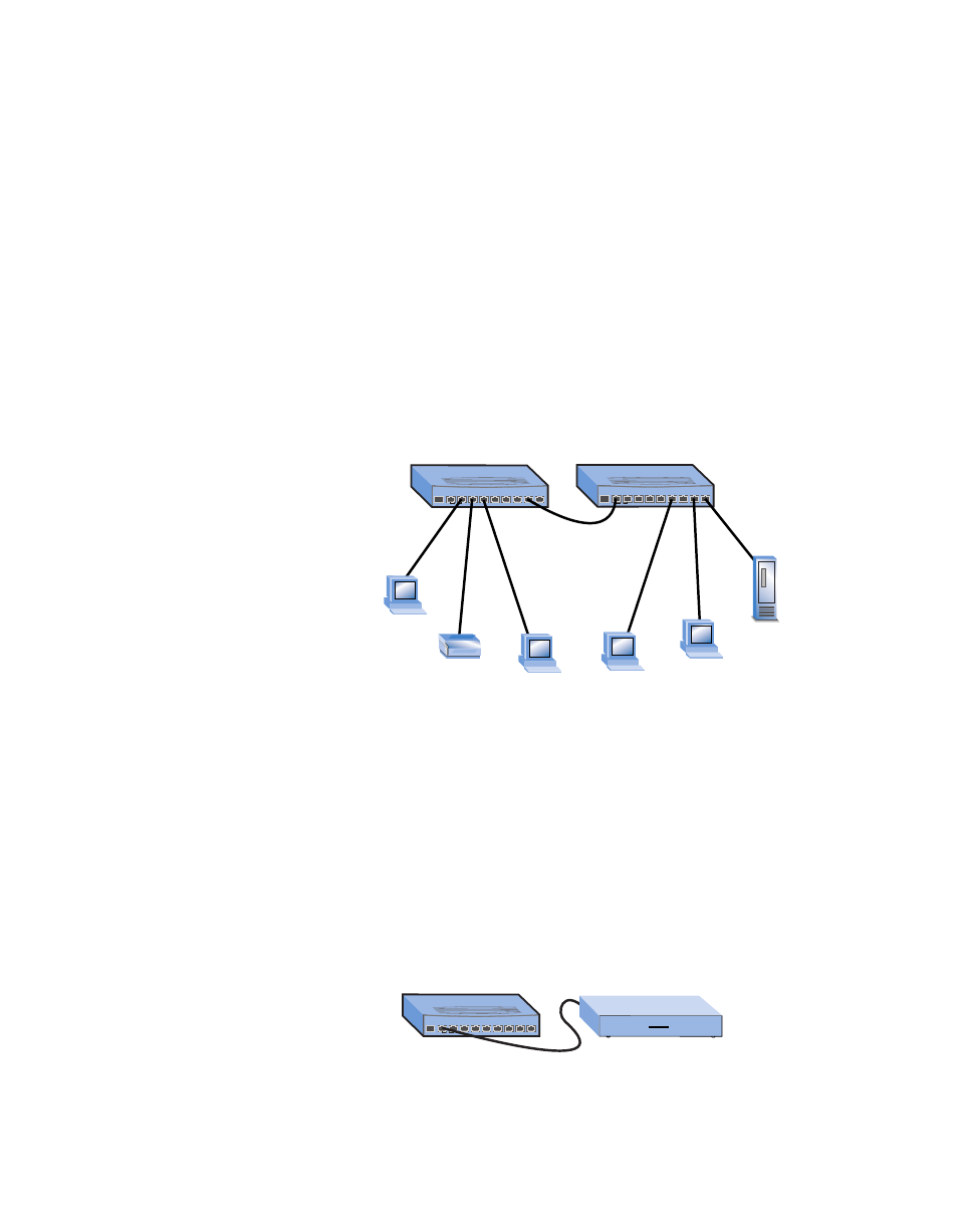 Connecting to hubs and switches, Connecting to another 130t hub, Connecting to a 100mbps hub | Intel 130T User Manual | Page 8 / 18