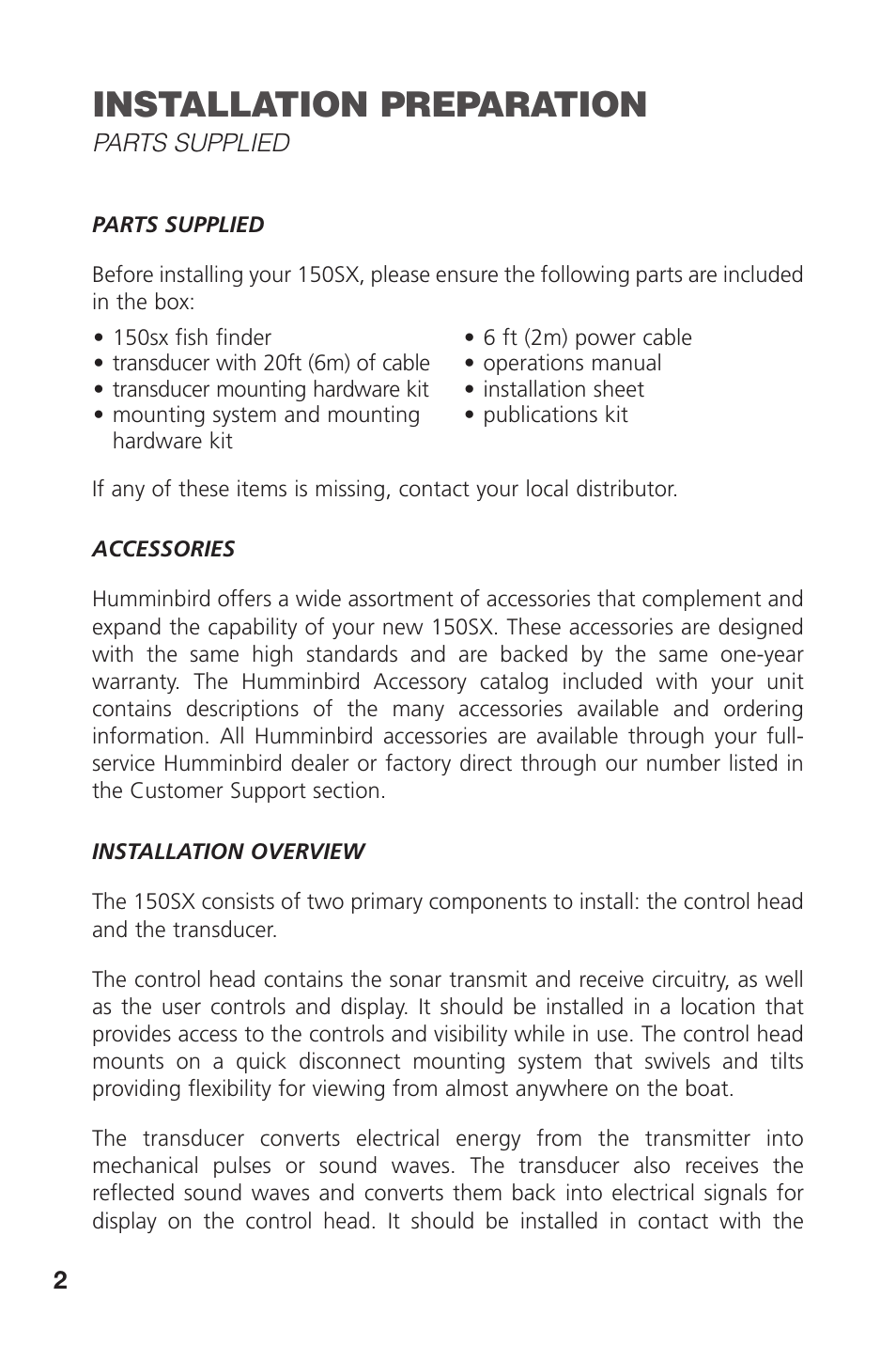 Installation preparation | Intel 150SX User Manual | Page 4 / 36