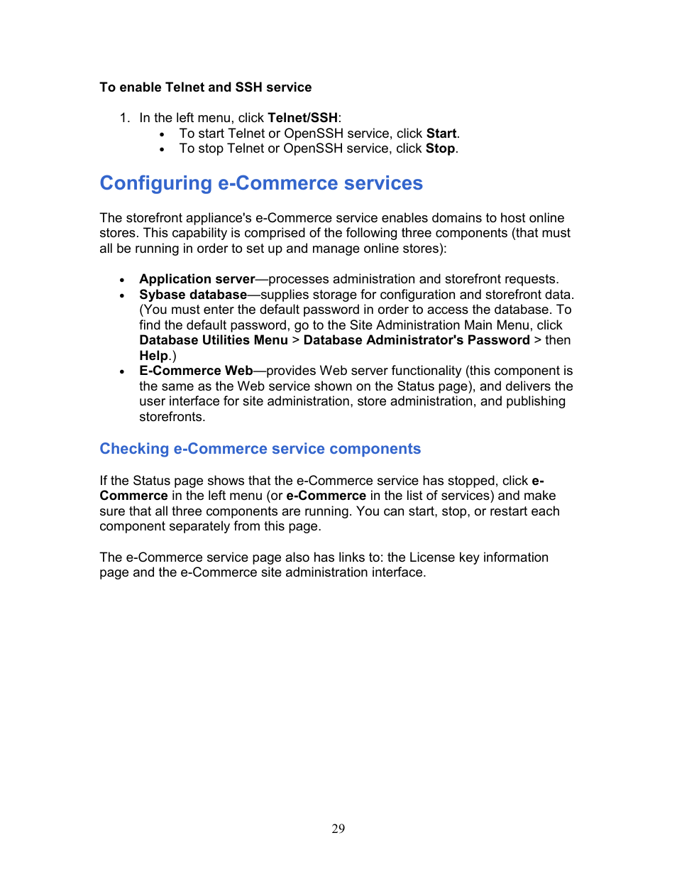 Configuring e-commerce services | Intel 1300 User Manual | Page 29 / 77