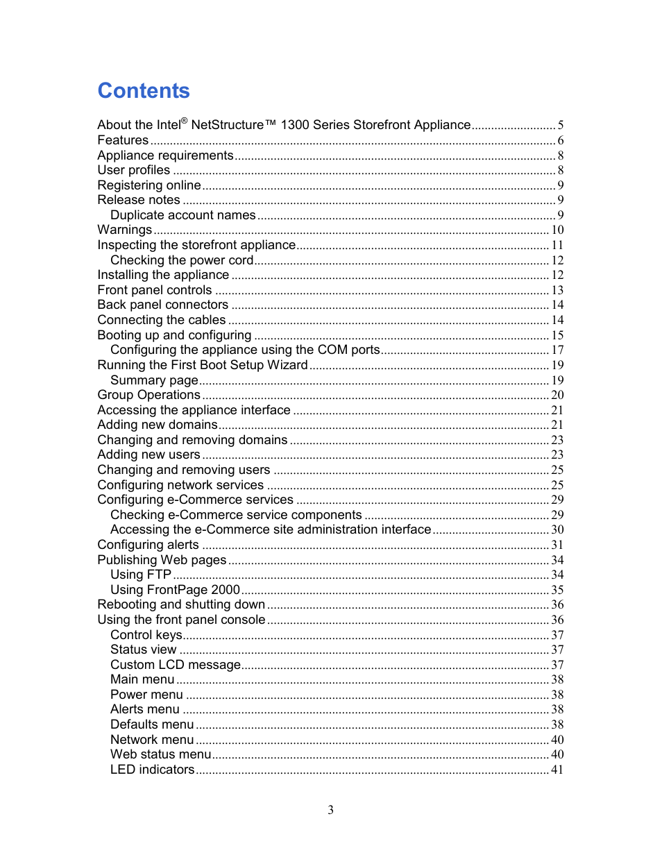 Intel 1300 User Manual | Page 3 / 77