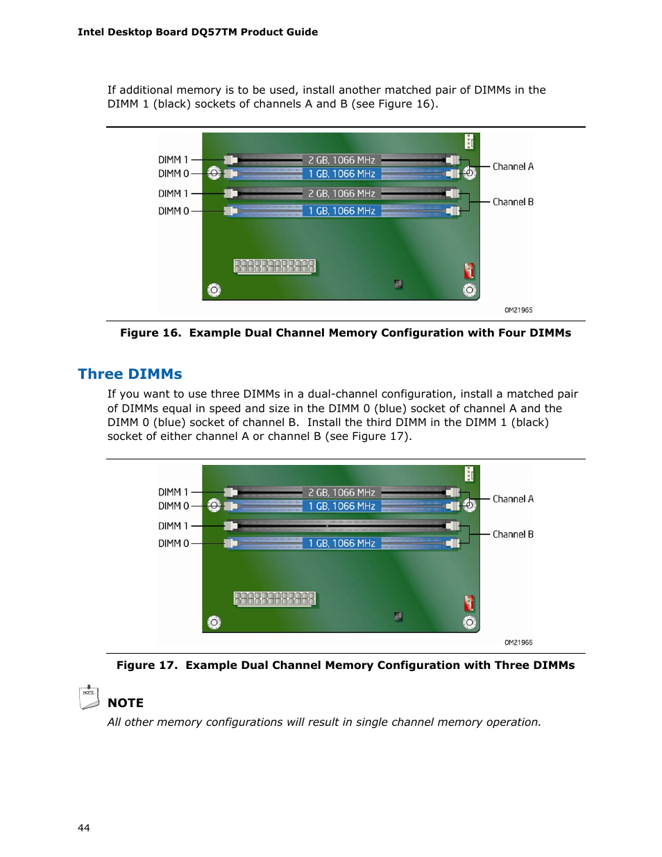 Three dimms | Intel DQ57TM User Manual | Page 44 / 88