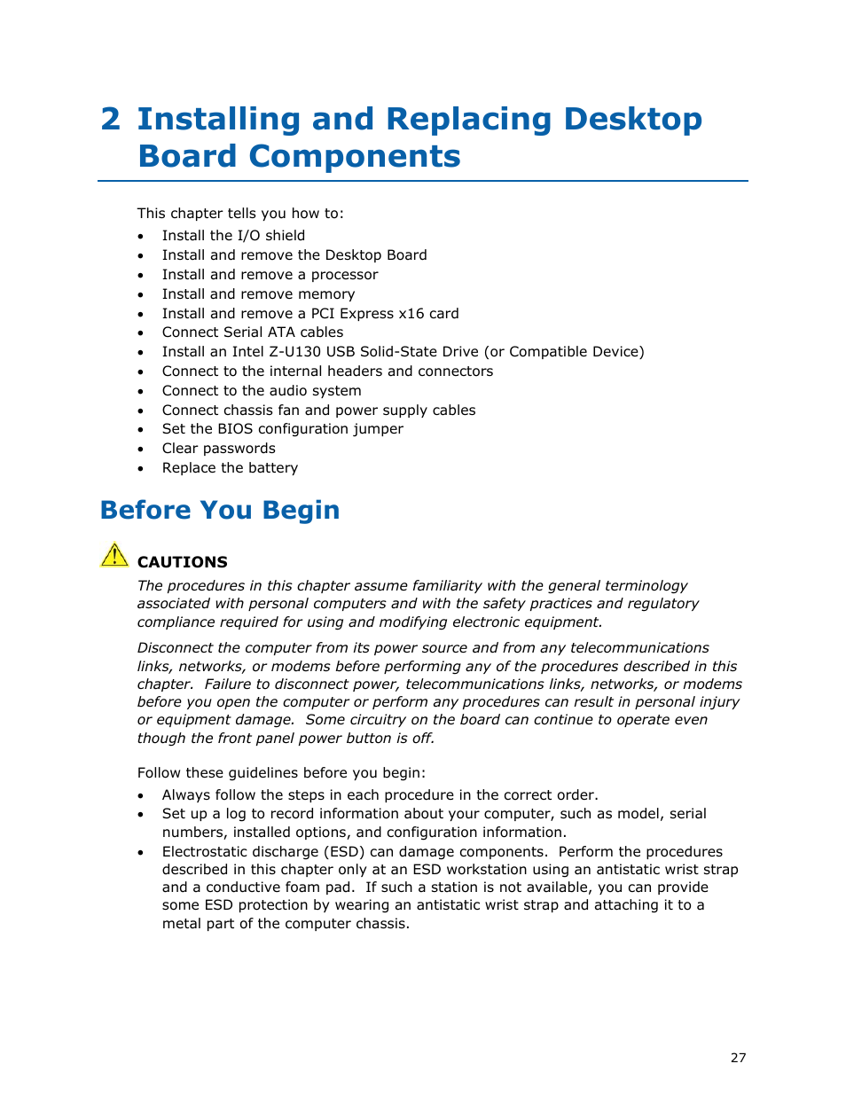 Before you begin | Intel DH55HC User Manual | Page 27 / 82