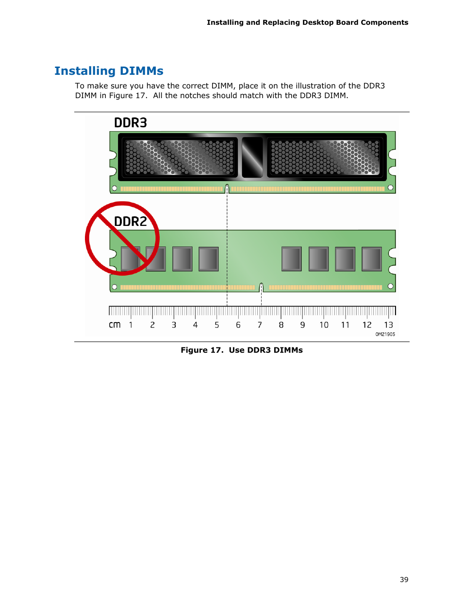 Installing dimms | Intel DH55HC User Manual | Page 39 / 82