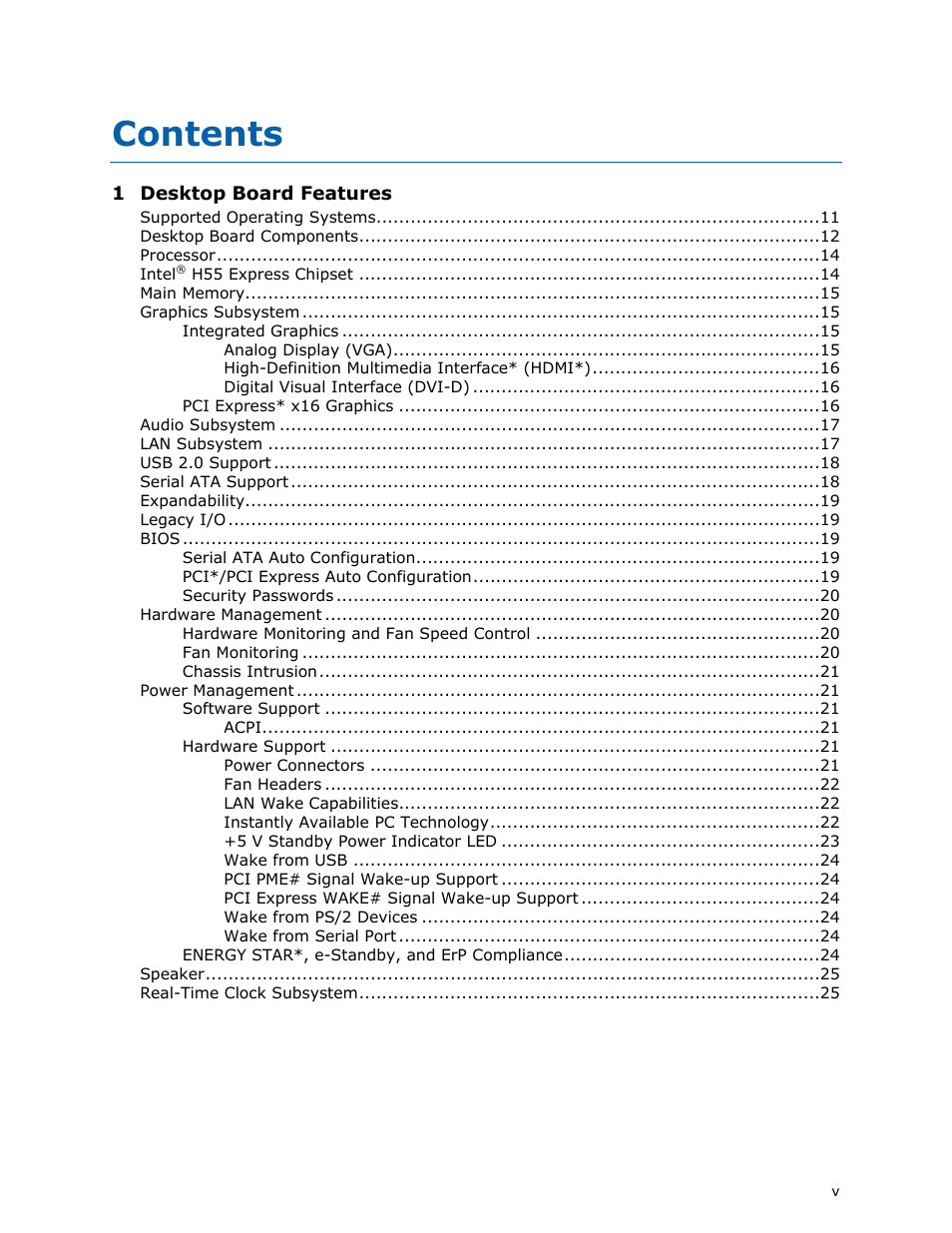 Intel DH55HC User Manual | Page 5 / 82