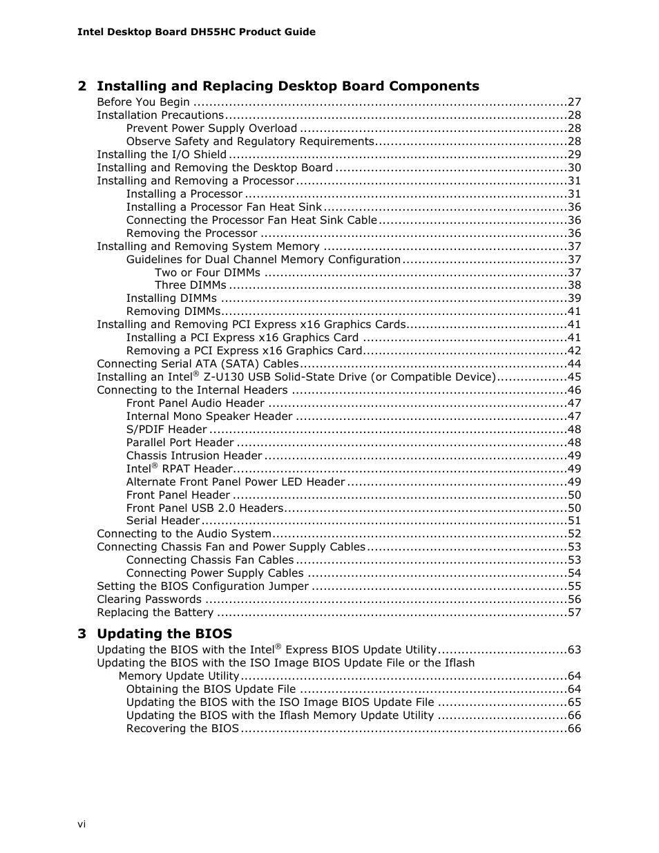 Intel DH55HC User Manual | Page 6 / 82