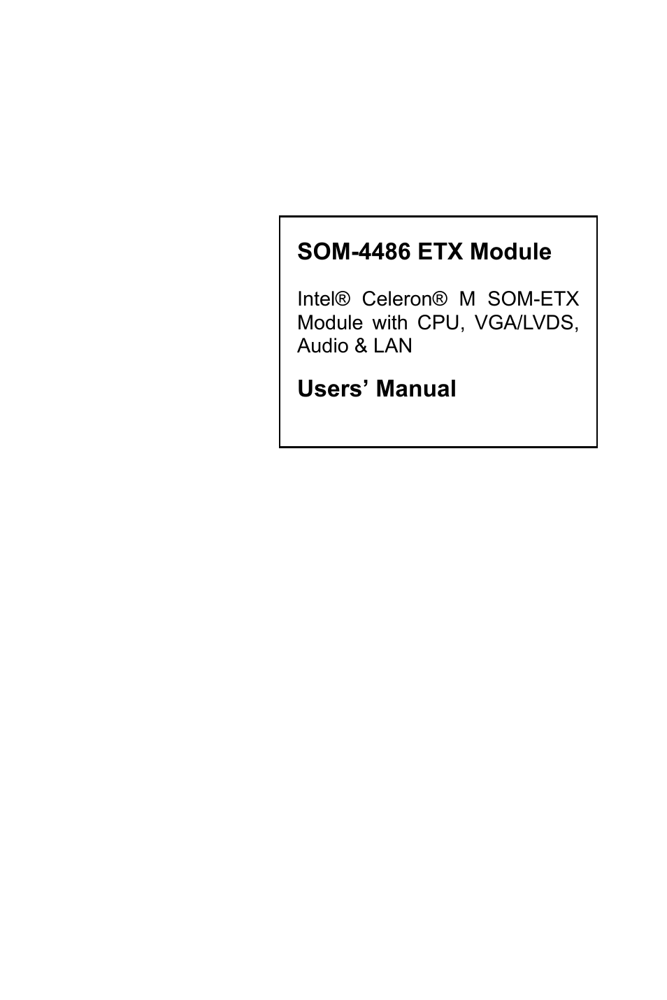 Intel SOM-4486 User Manual | 50 pages