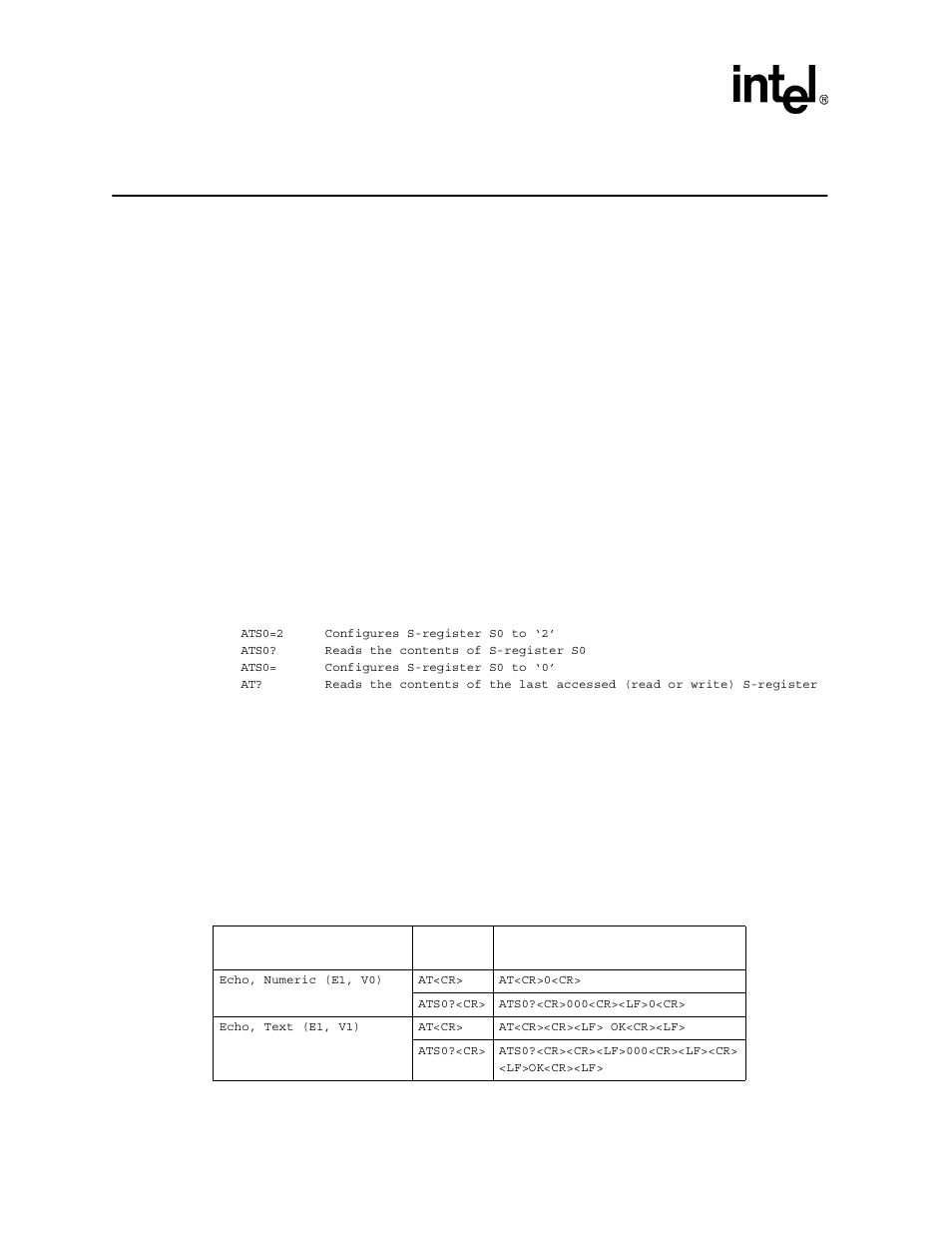 Data mode at commands 3, Data mode at commands | Intel 537EX User Manual | Page 26 / 104