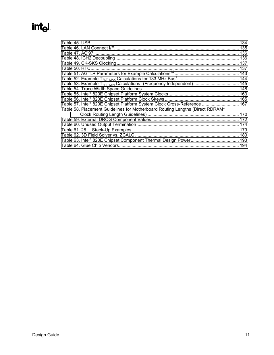 Intel CHIPSET 820E User Manual | Page 11 / 239