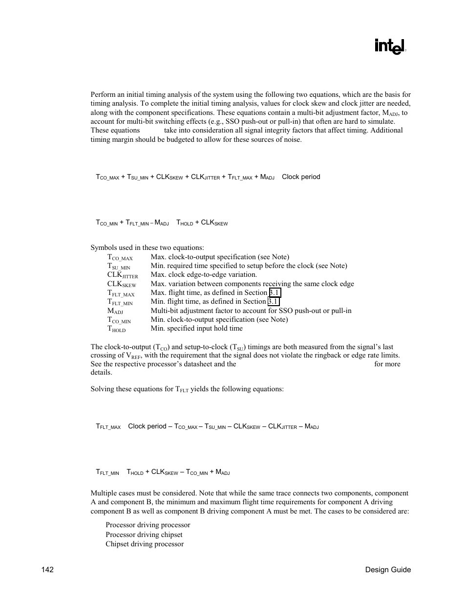Initial timing analysis | Intel CHIPSET 820E User Manual | Page 142 / 239