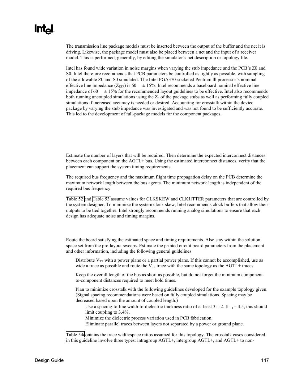 Place and route board, Layout and route board | Intel CHIPSET 820E User Manual | Page 147 / 239