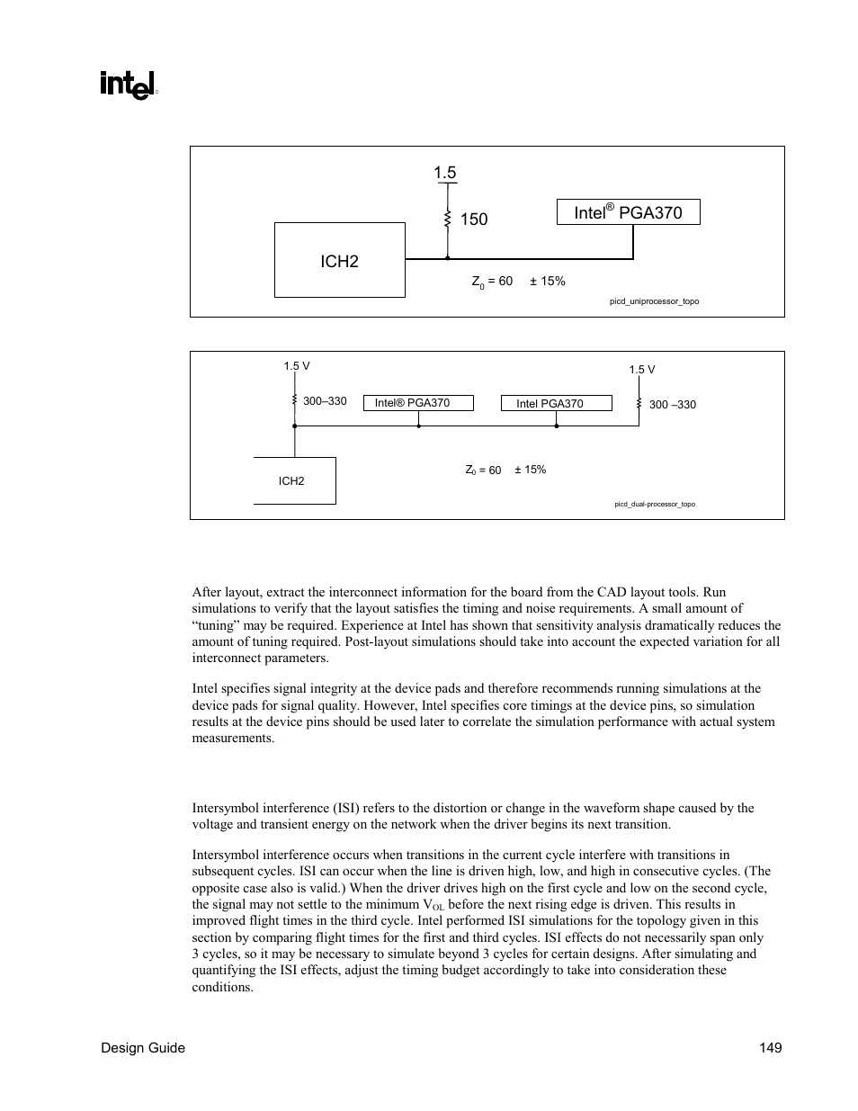 Post-layout simulation, Intersymbol interference | Intel CHIPSET 820E User Manual | Page 149 / 239
