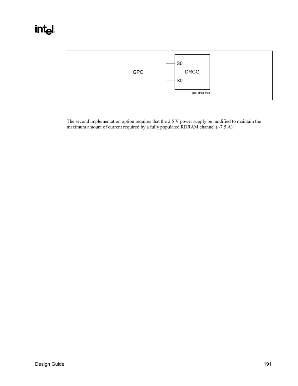 Regulator, Figure 105. use a gpo to reduce drcg frequency | Intel CHIPSET 820E User Manual | Page 191 / 239