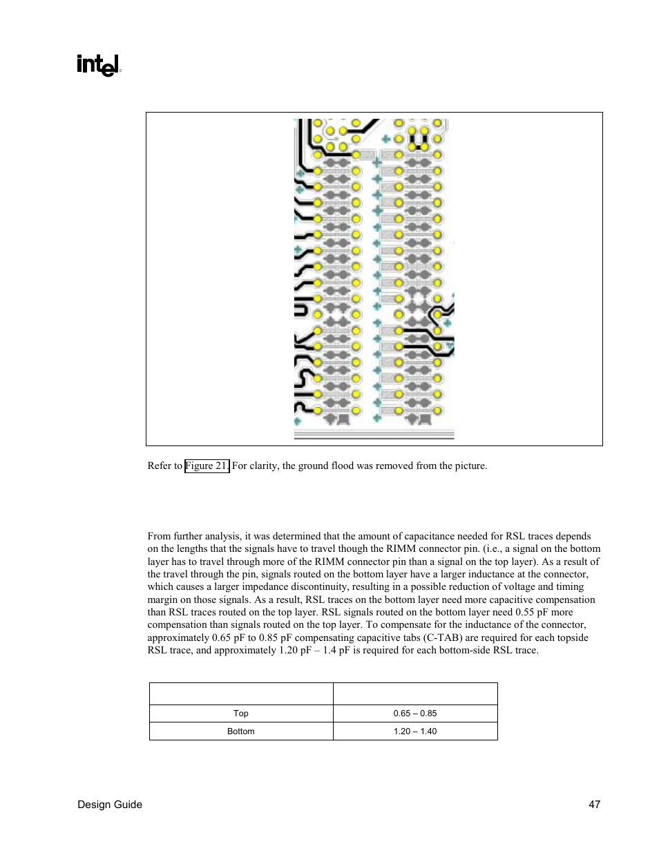 Enhancement recommendation, Figure 25. section b (see note), bottom layer | Intel CHIPSET 820E User Manual | Page 47 / 239