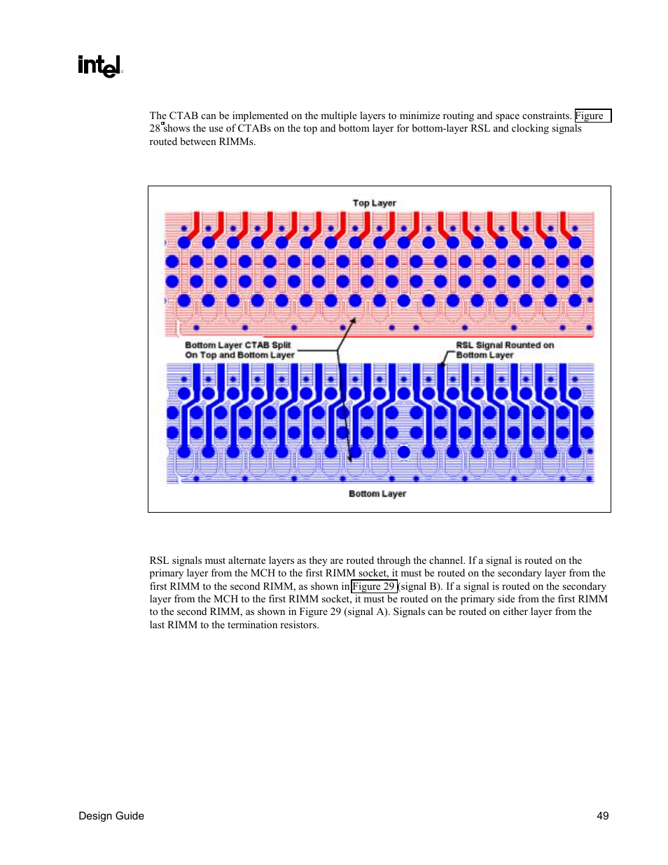 Rsl signal layer alternation, Effect c, 35 pf | Intel CHIPSET 820E User Manual | Page 49 / 239