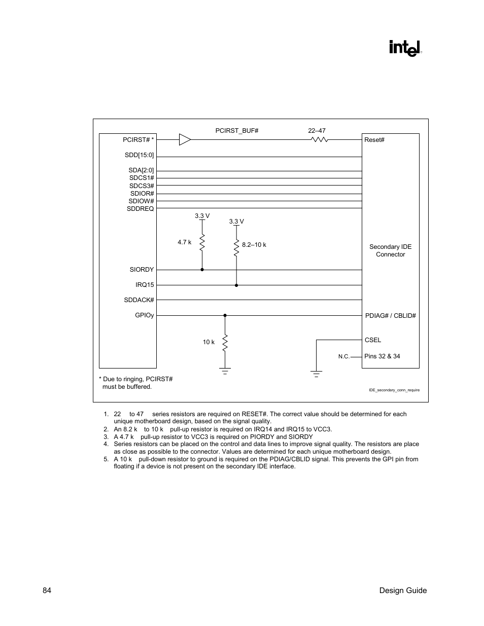 Secondary ide connector requirements | Intel CHIPSET 820E User Manual | Page 84 / 239
