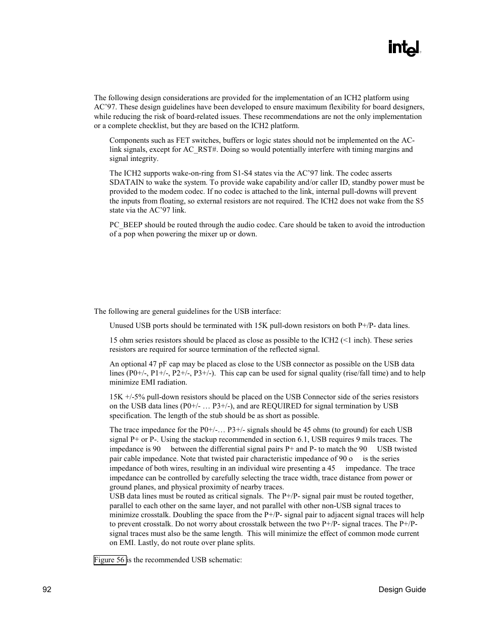 Motherboard implementation, Using native usb interface | Intel CHIPSET 820E User Manual | Page 92 / 239