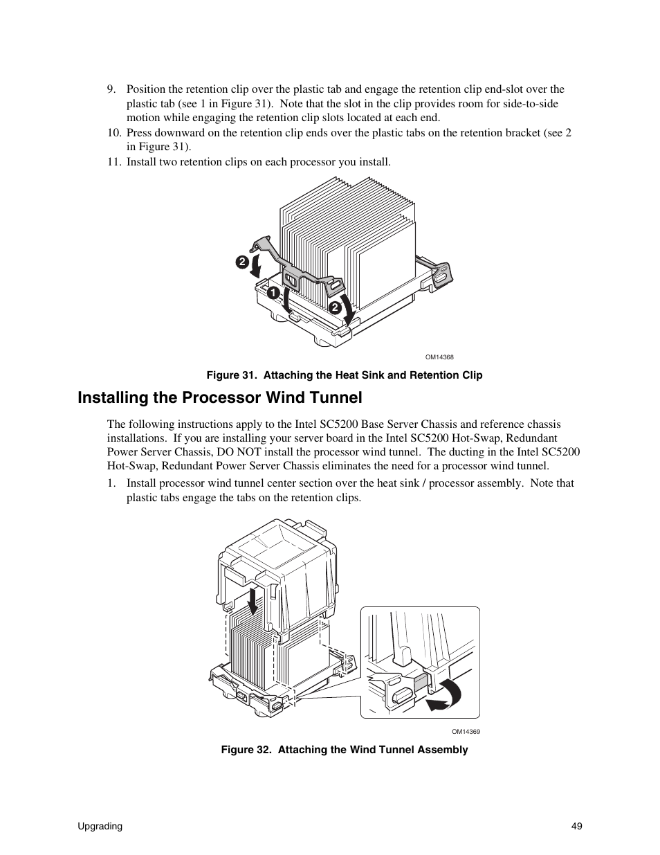Installing the processor wind tunnel | Intel SHG2 User Manual | Page 49 / 100