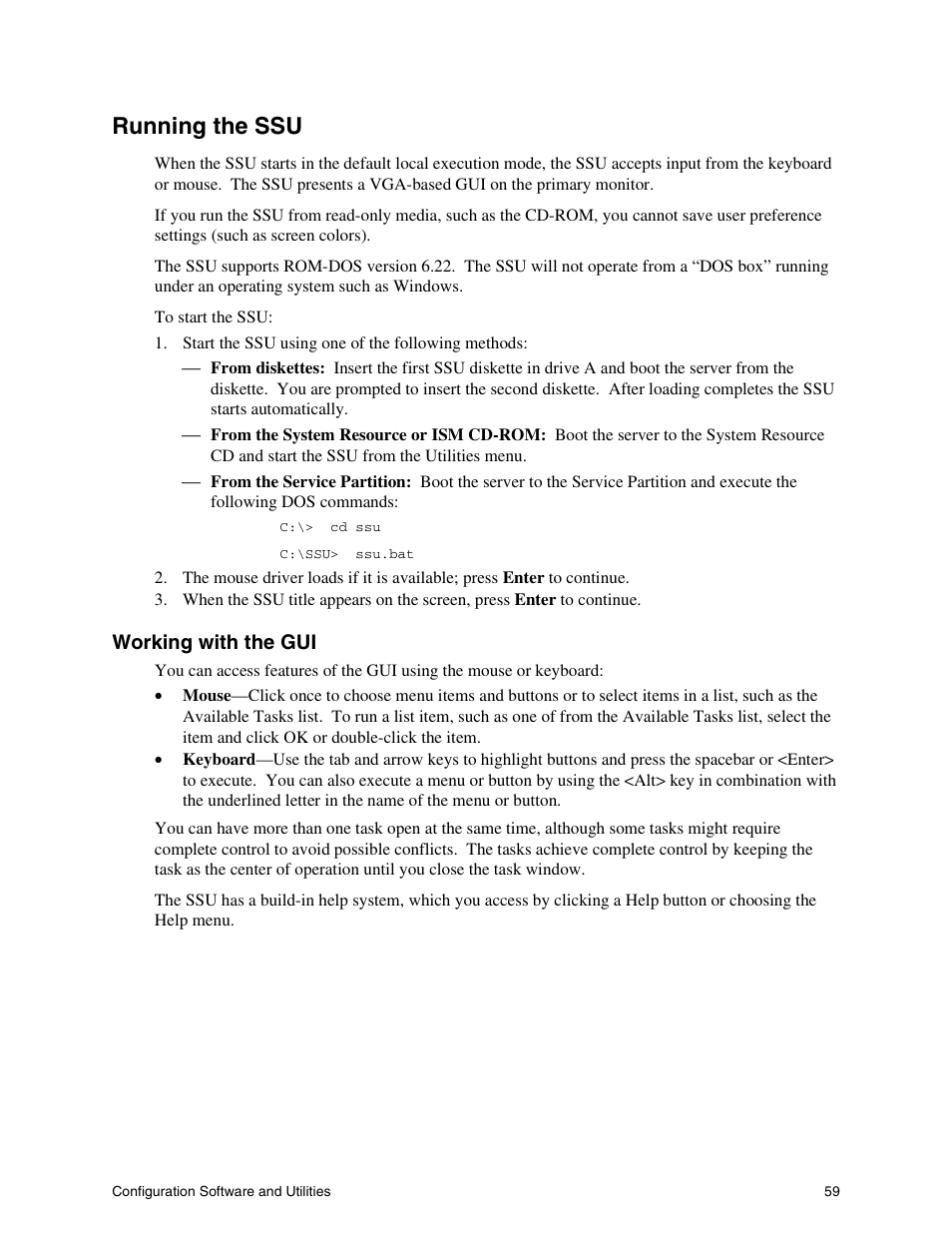 Running the ssu | Intel SHG2 User Manual | Page 59 / 100