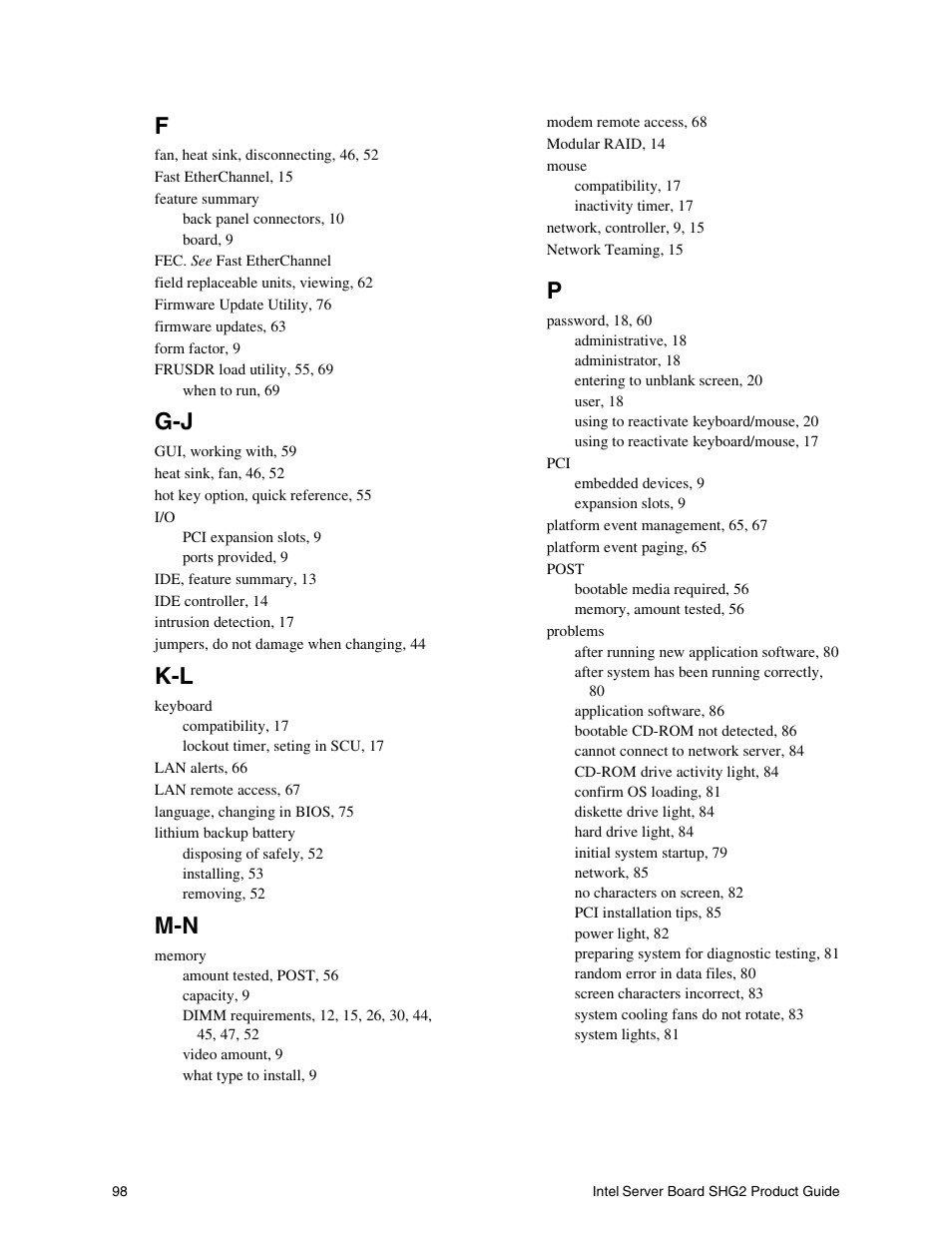 Intel SHG2 User Manual | Page 98 / 100