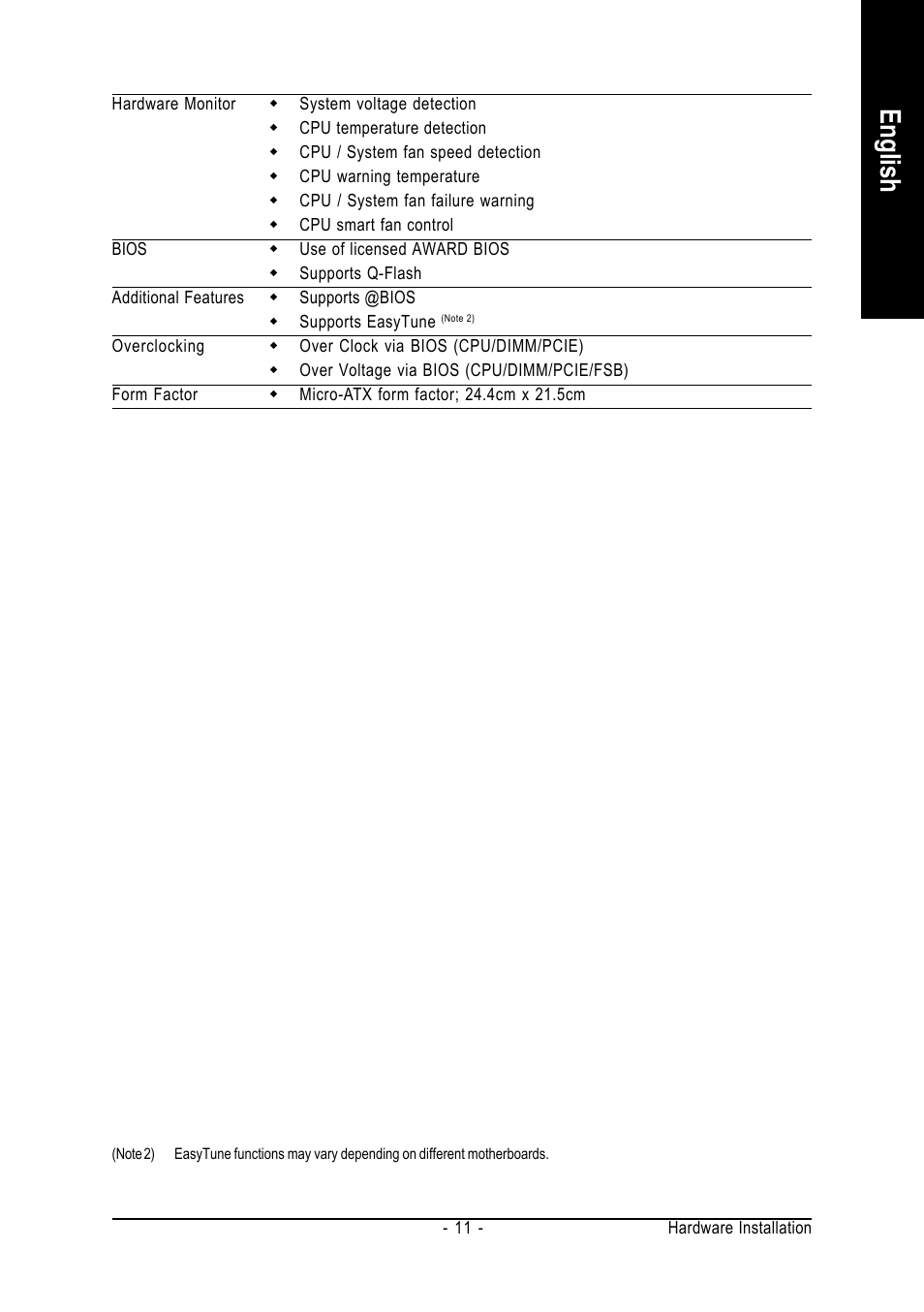 English | Intel GA-8I915MK-GV User Manual | Page 11 / 80