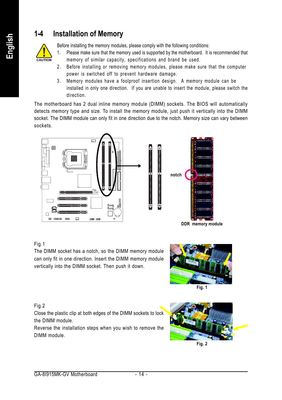 English | Intel GA-8I915MK-GV User Manual | Page 14 / 80