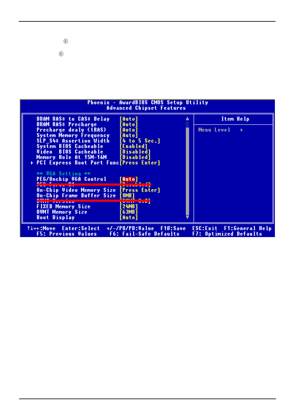 3 <video memory setup | Intel FS-979 User Manual | Page 39 / 52