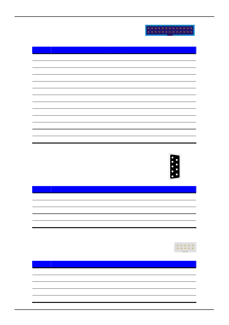 A.5 < parallel port, A.6 <serial port, A.6.1 <external db9 serial port | A.6.2 <internal serial port | Intel FS-979 User Manual | Page 47 / 52