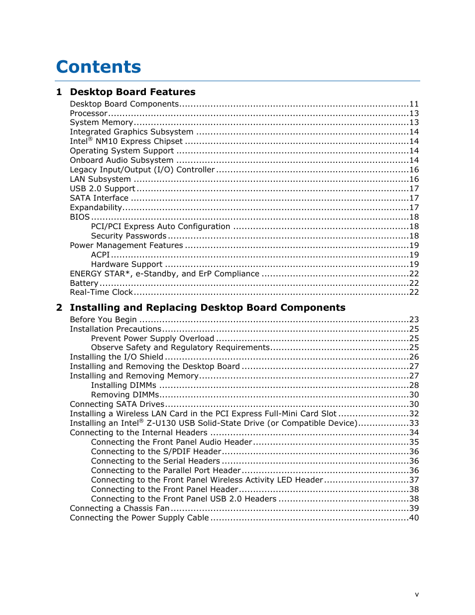 Intel D510MO User Manual | Page 5 / 66