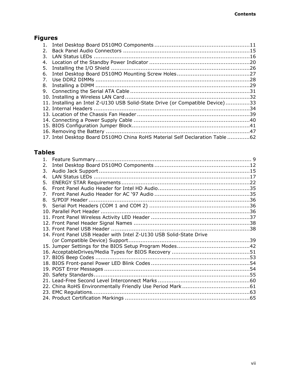 Intel D510MO User Manual | Page 7 / 66