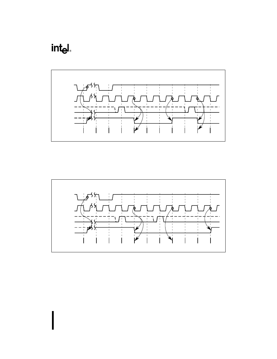 Figure 105. mode 1 – basic operation, Figure 106. mode 1 – retriggering the one-shot | Intel 386 User Manual | Page 252 / 691