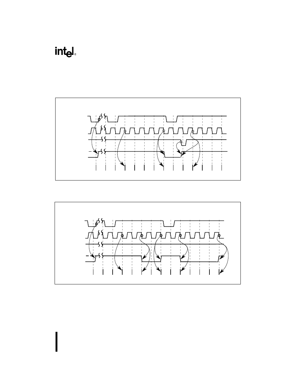 Figure 1014. mode 3 – writing a new count (with a, Figure 1015. mode 3 – writing a new count (withou | Intel 386 User Manual | Page 258 / 691