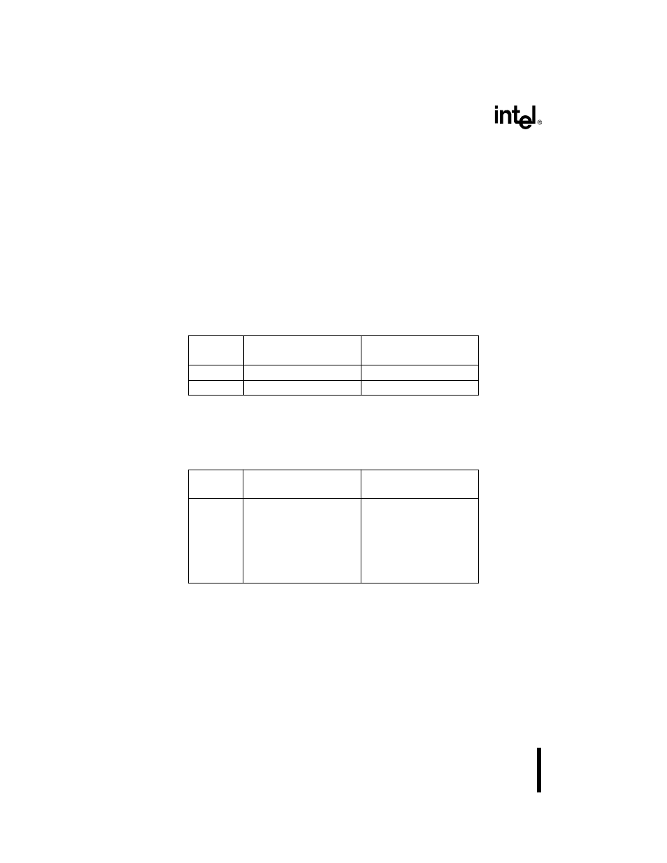 E.2.2 encoding of instruction fields, E.2.2.1 encoding of operand length (w) field, E.2.2.2 encoding of the general register (reg) fie | Table e3. encoding of operand length (w) field, Table e4. encoding of reg field when w field is n | Intel 386 User Manual | Page 661 / 691