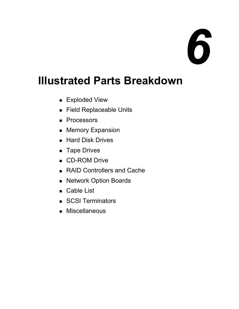 Chapter 6 illustrated parts breakdown, Illustrated parts breakdown | Intel Express 5800/120Ld User Manual | Page 145 / 194