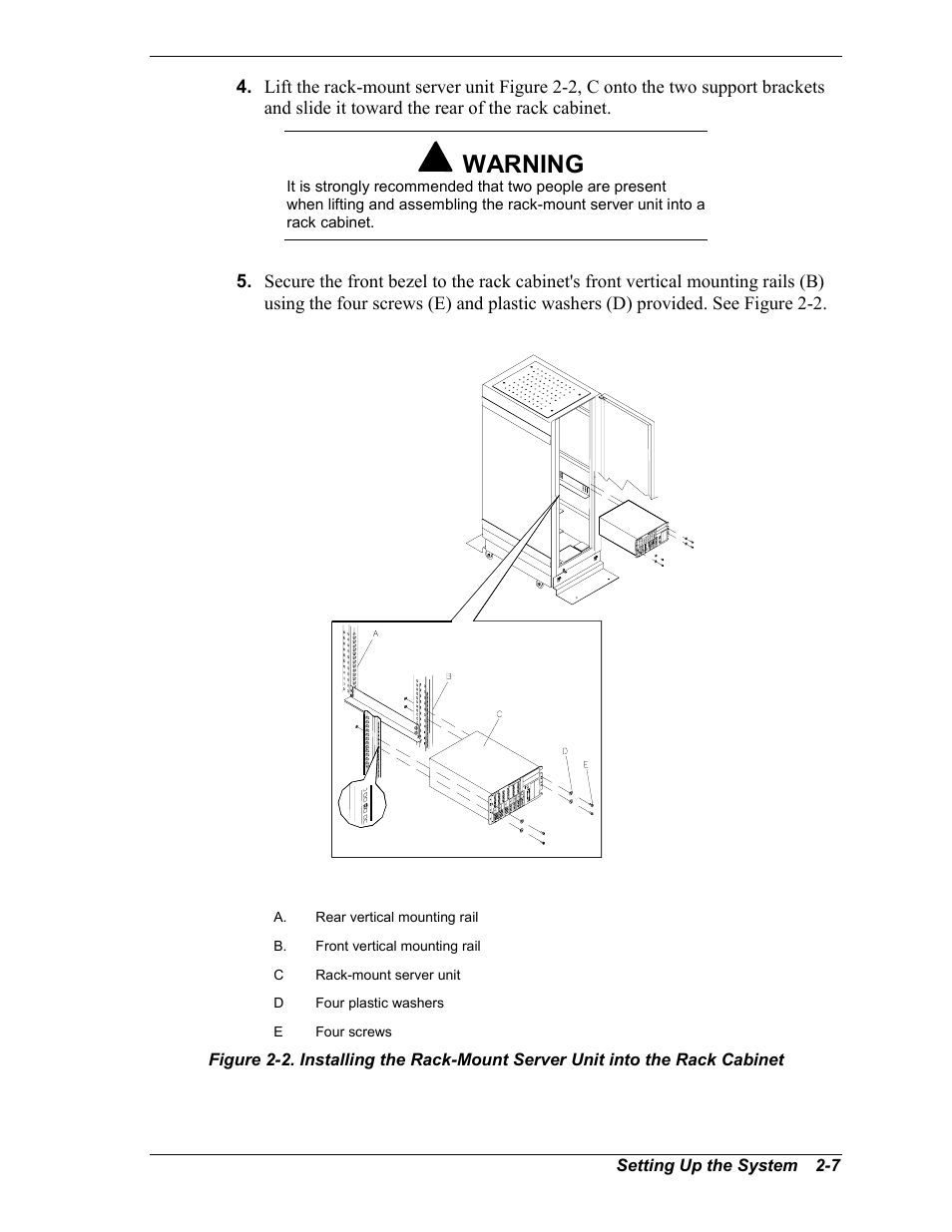 Warning | Intel Express 5800/120Ld User Manual | Page 39 / 194