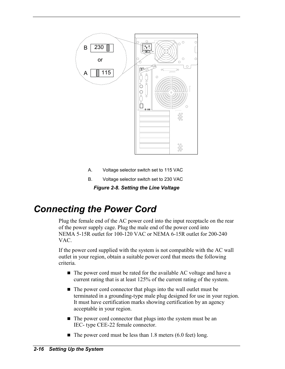 Connecting the power cord | Intel Express 5800/120Ld User Manual | Page 48 / 194