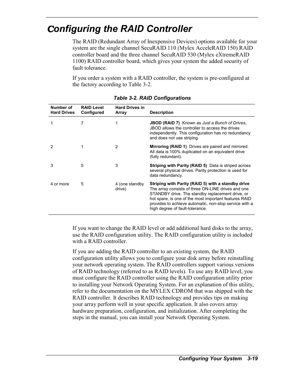 Configuring the raid controller | Intel Express 5800/120Ld User Manual | Page 69 / 194