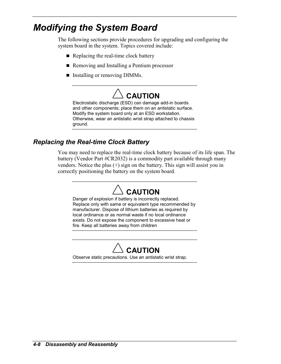 Installing side panels, Modifying the system board, Caution | Intel Express 5800/120Ld User Manual | Page 80 / 194