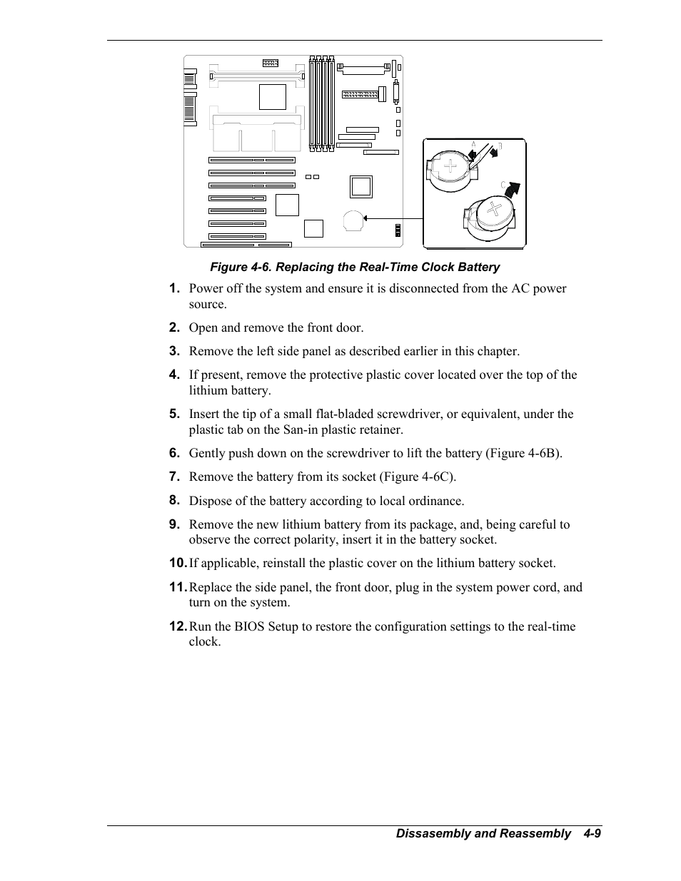 Modifying the system board, Replacing the real-time clock battery | Intel Express 5800/120Ld User Manual | Page 81 / 194