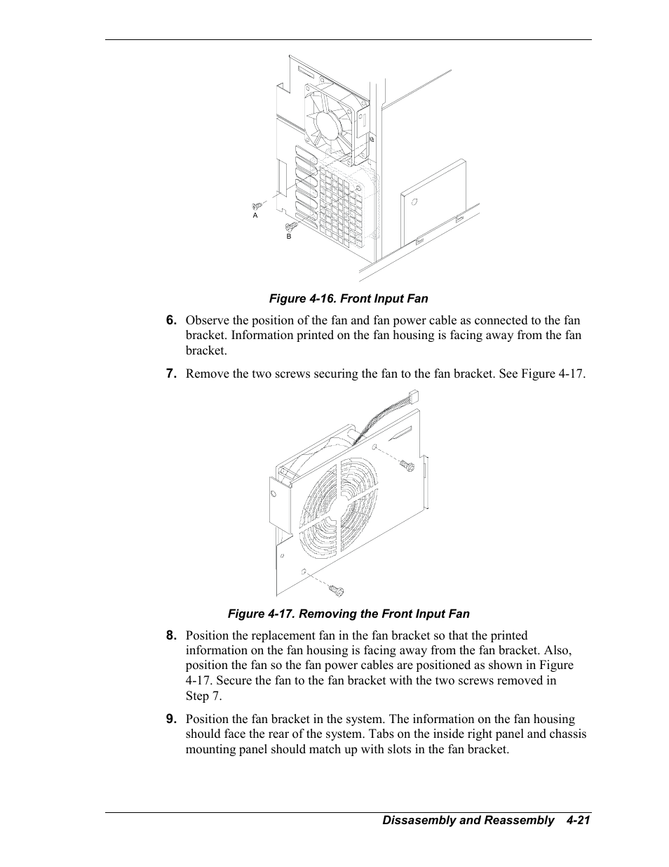 Replacing the front input fan | Intel Express 5800/120Ld User Manual | Page 93 / 194