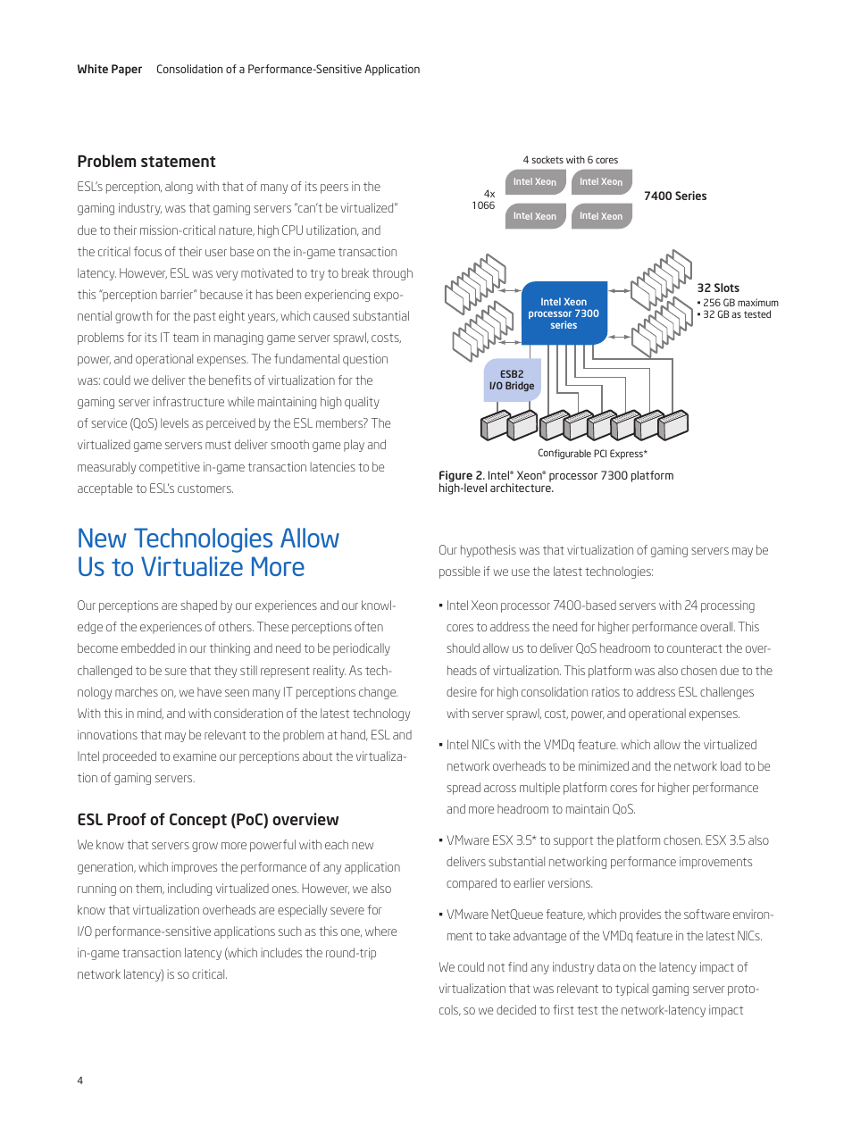 New technologies allow us to virtualize more, Problem statement, Esl proof of concept (poc) overview | Intel 7400 User Manual | Page 4 / 16