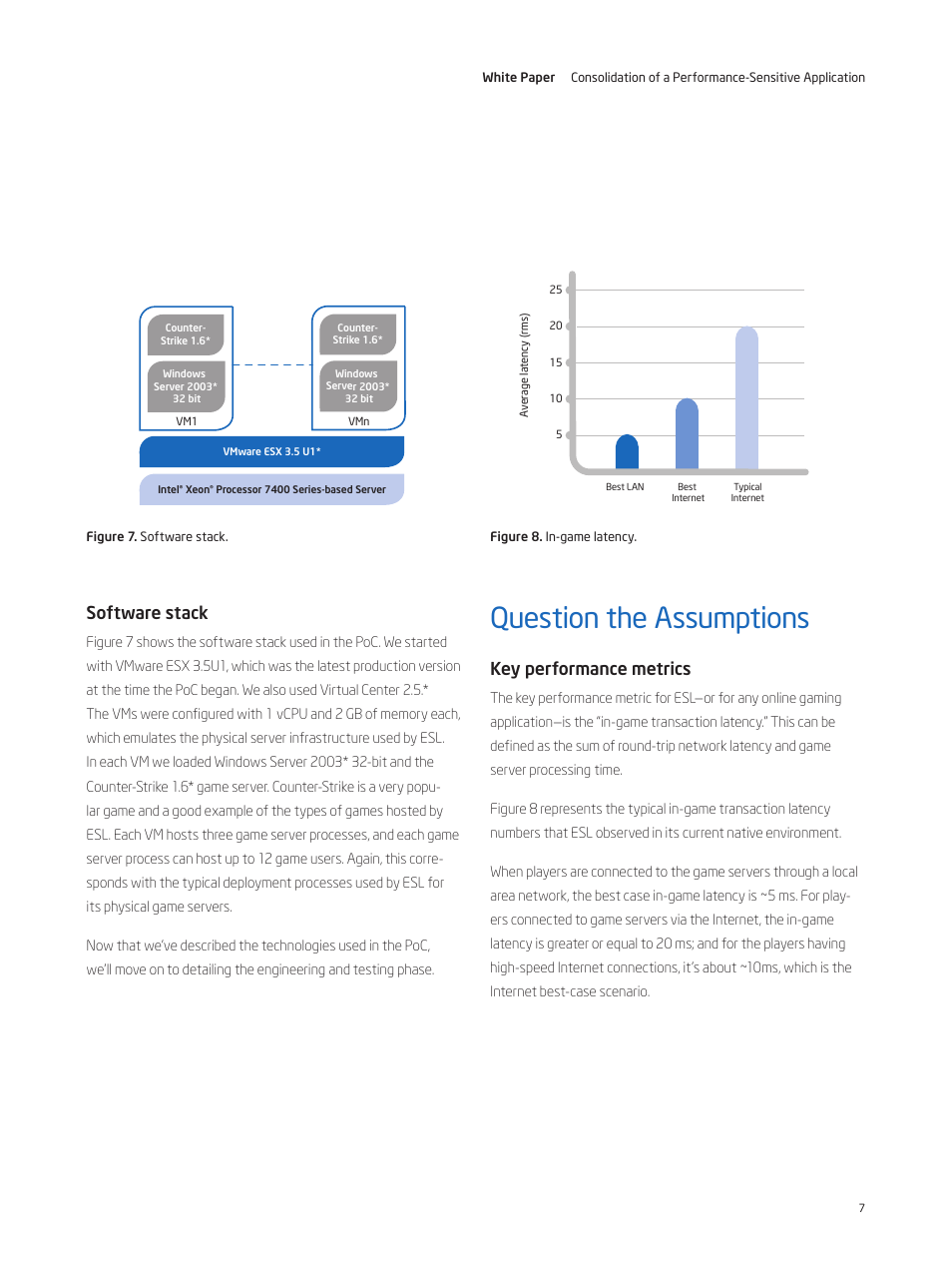 Question the assumptions, Software stack, Key performance metrics | Intel 7400 User Manual | Page 7 / 16