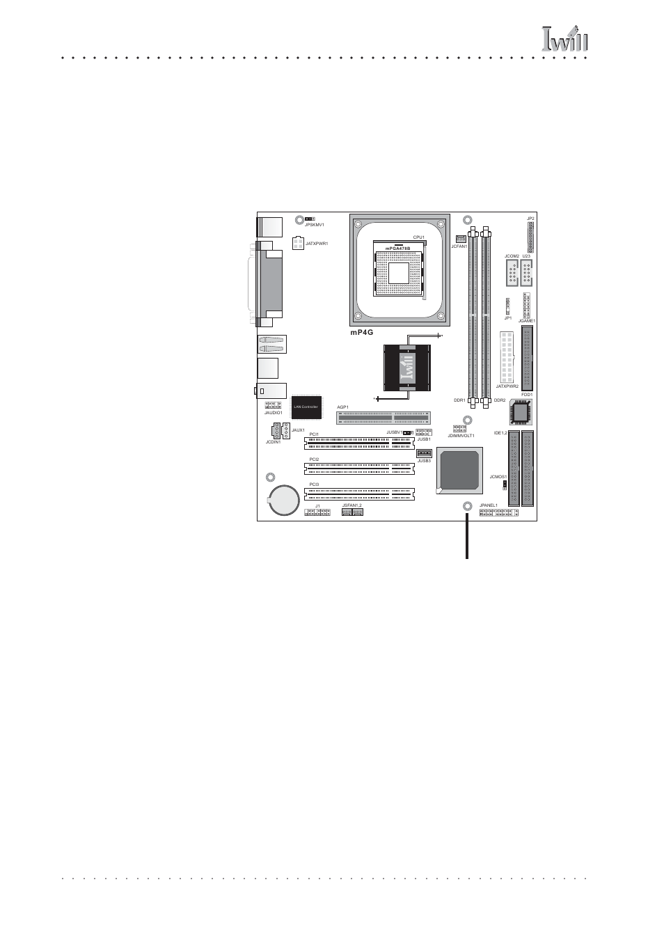 Mp4g/mp4gl motherboard, User’s manual, Mounting holes | Intel FB24624100 User Manual | Page 60 / 108