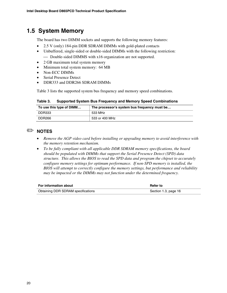 5 system memory, System memory | Intel D865PCD User Manual | Page 20 / 110